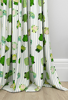 Wee Blue Bell Little Frogs, Pond - Made to Measure Curtains